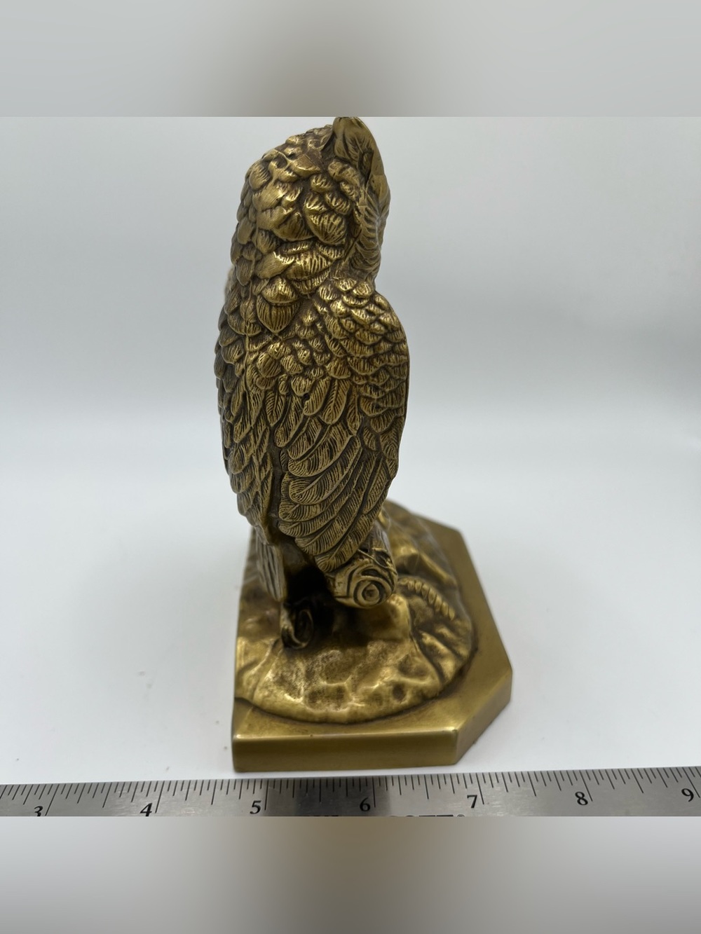 Vintage P.M. Craftsman Brass Loving Owls Bookend 4.75x6x3”; Heavy 3# - Picture 7 of 9